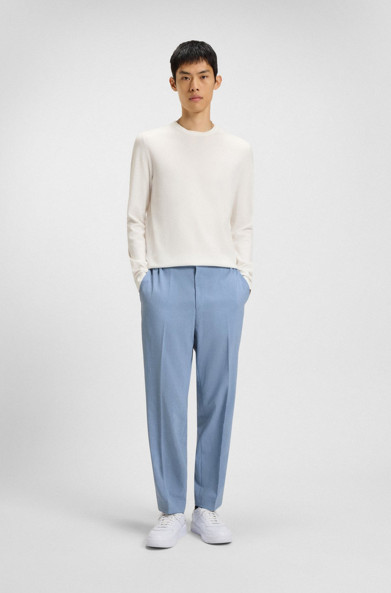 HUGO SLIM-FIT TROUSERS IN MELANGE WRINKLE-RESISTANT FABRIC outlook
