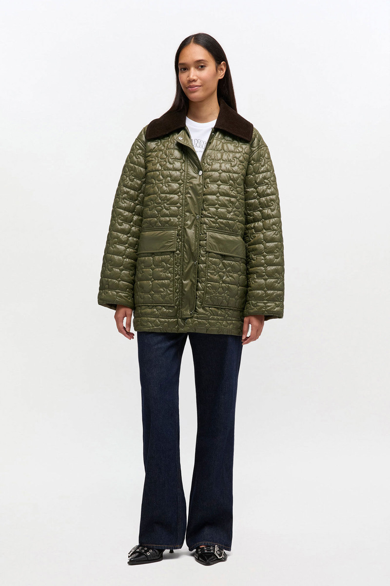 GANNI SHINY QUILT MIDI JACKET outlook