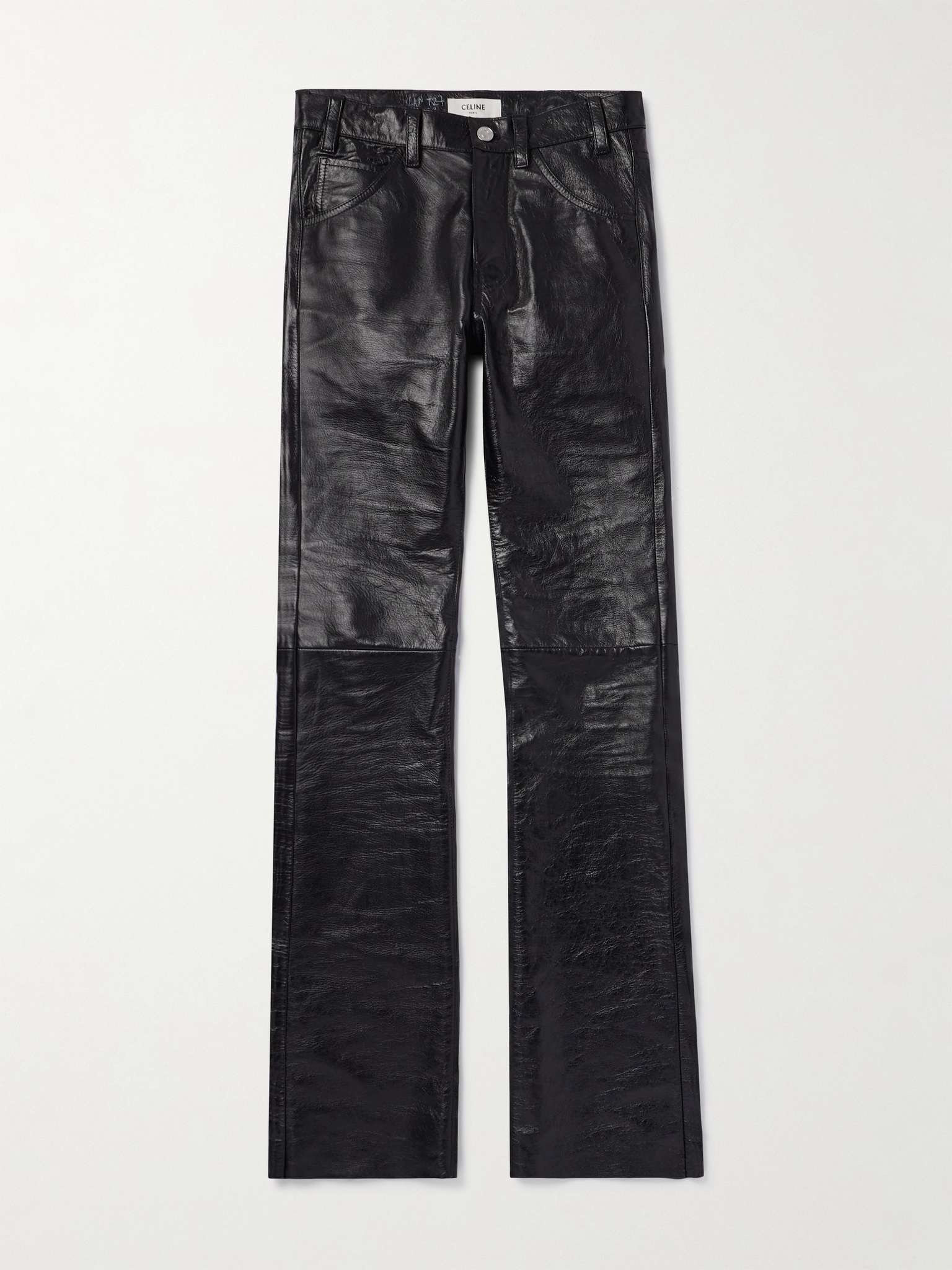 Lou Straight-Leg Panelled Leather Trousers - 1