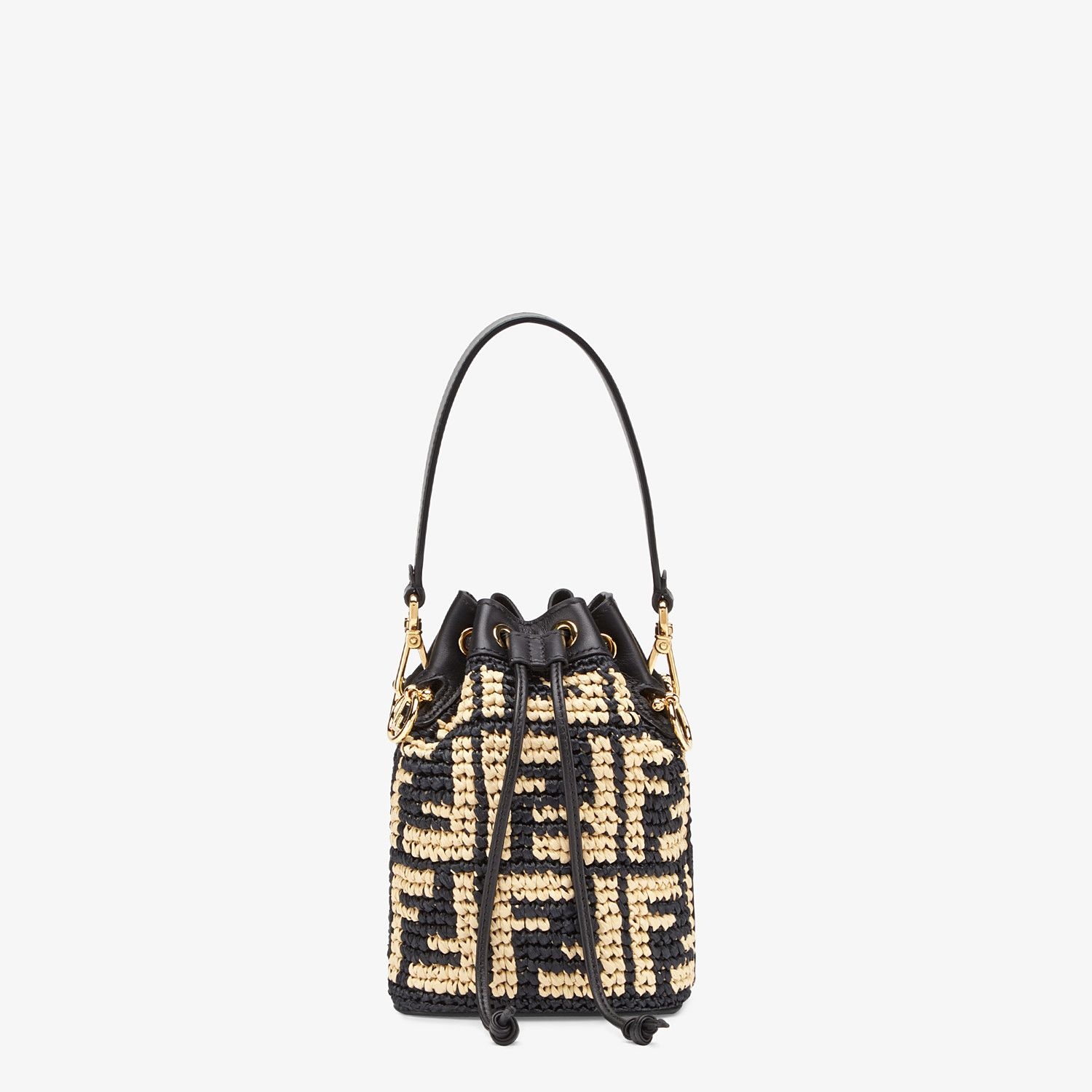 Black raffia mini-bag - 1