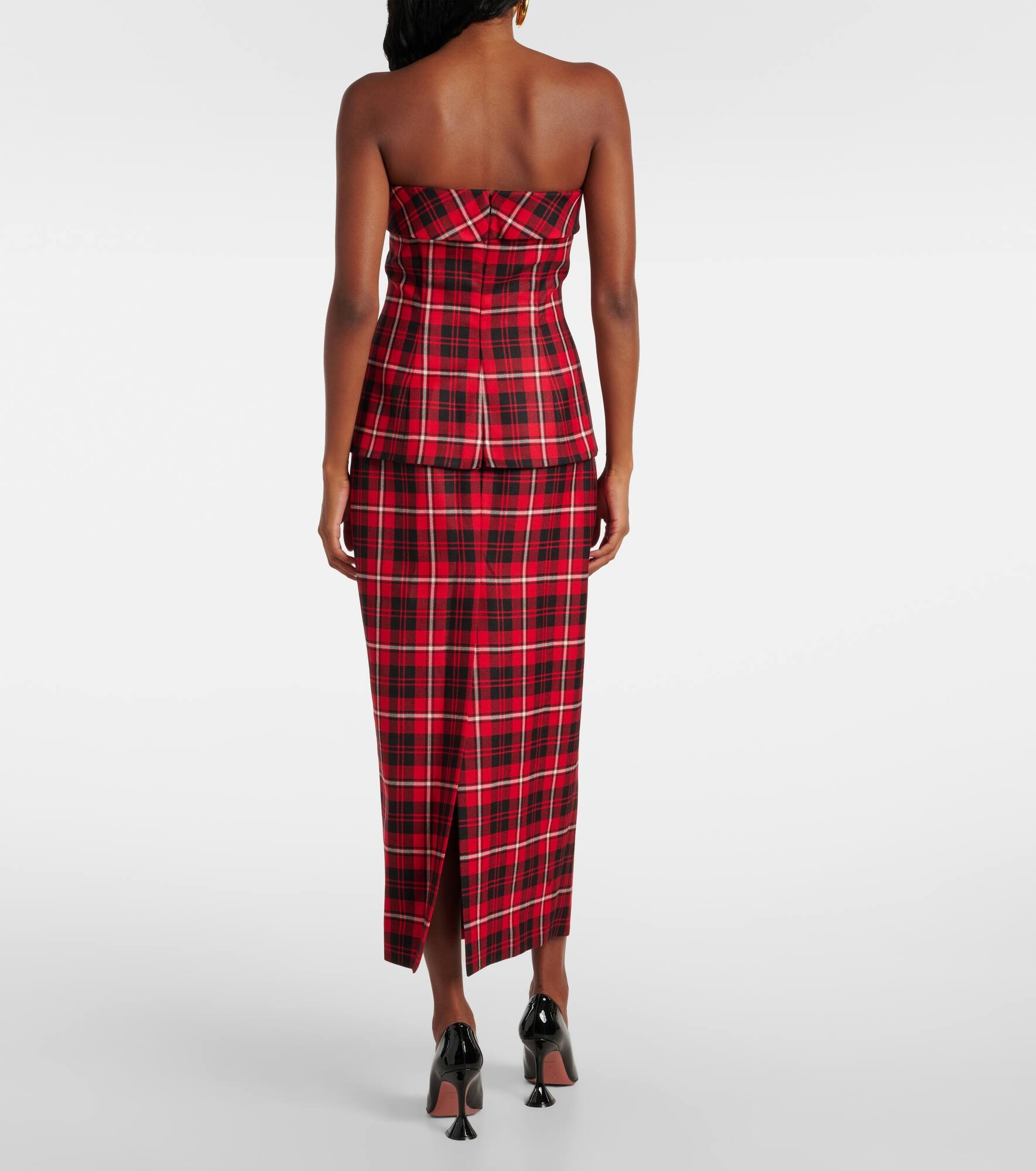 Tartan wool midi dress - 3
