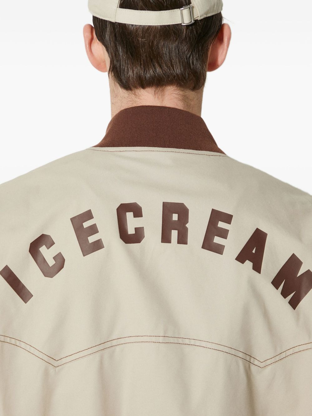 logo-embroidered bomber jacket - 3