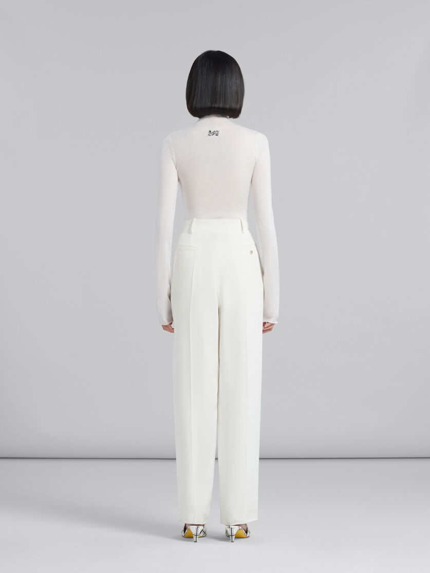 WHITE CADY TAILORED TROUSERS - 3