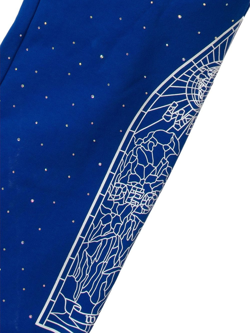 WHO DECIDES WAR rhinestone-embellished track pants outlook