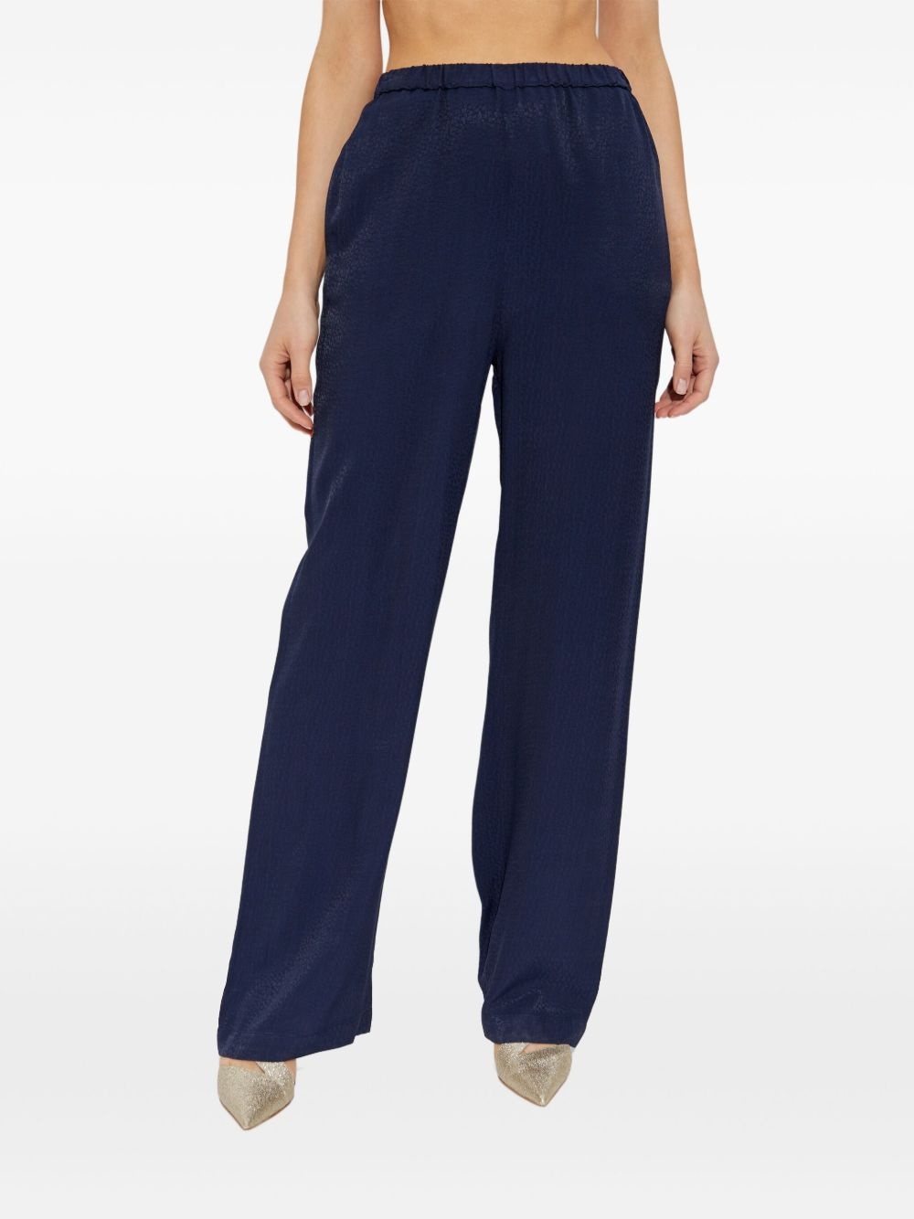 jacquard palazzo pants - 3