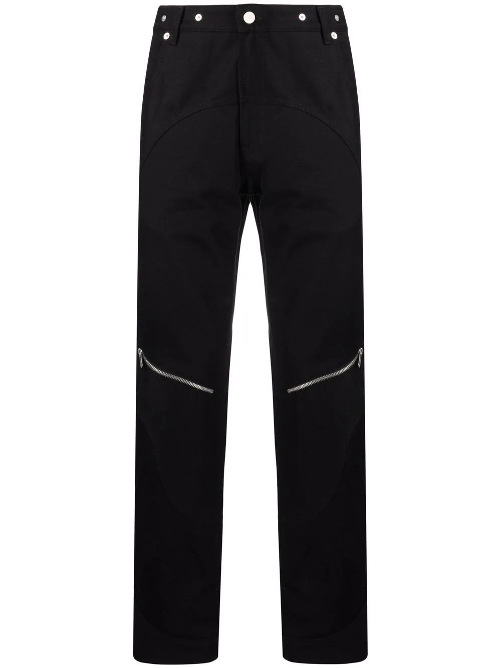 zip-detailed straight-leg trousers - 1