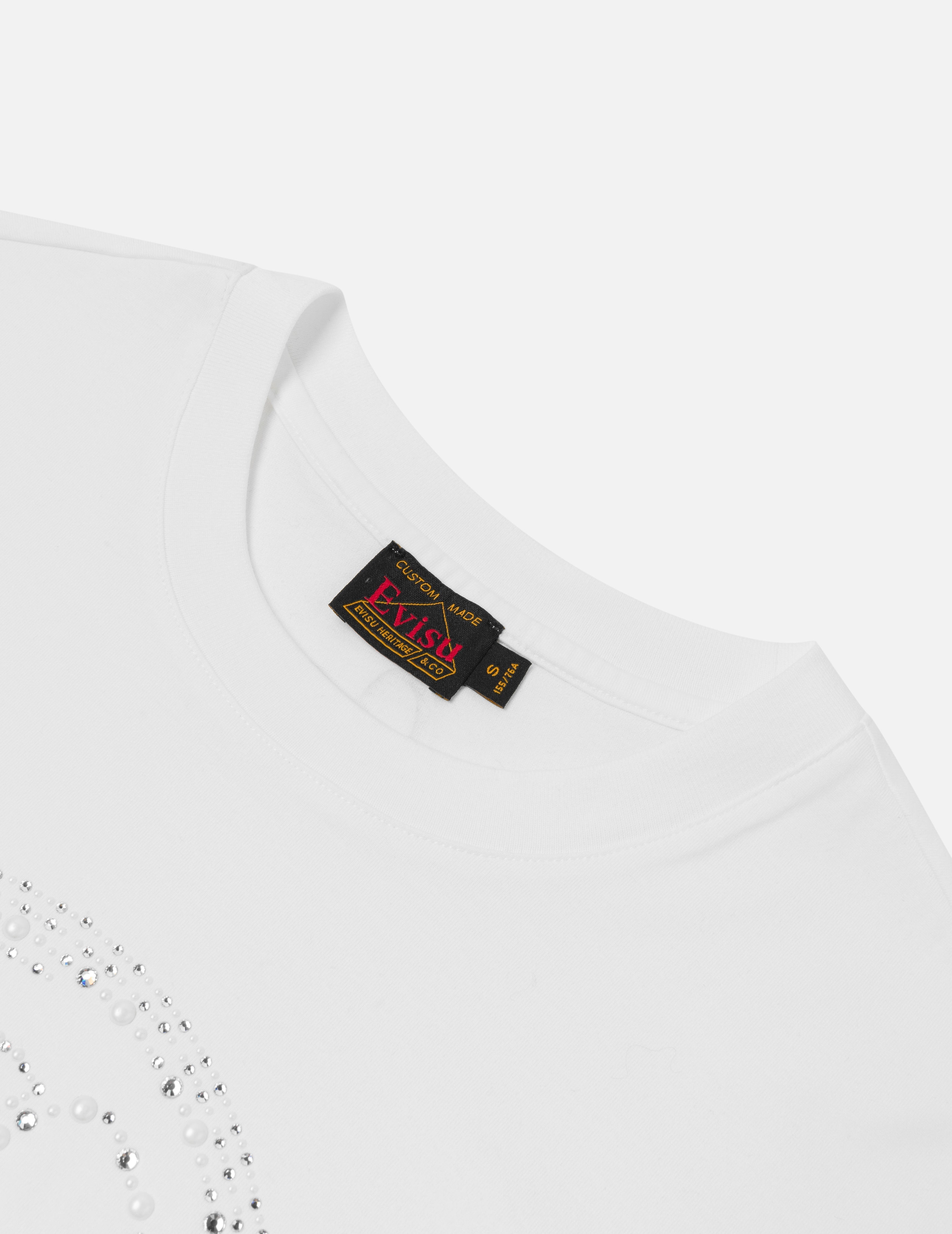 Kamon Rhinestone Cropped T-Shirt - 6
