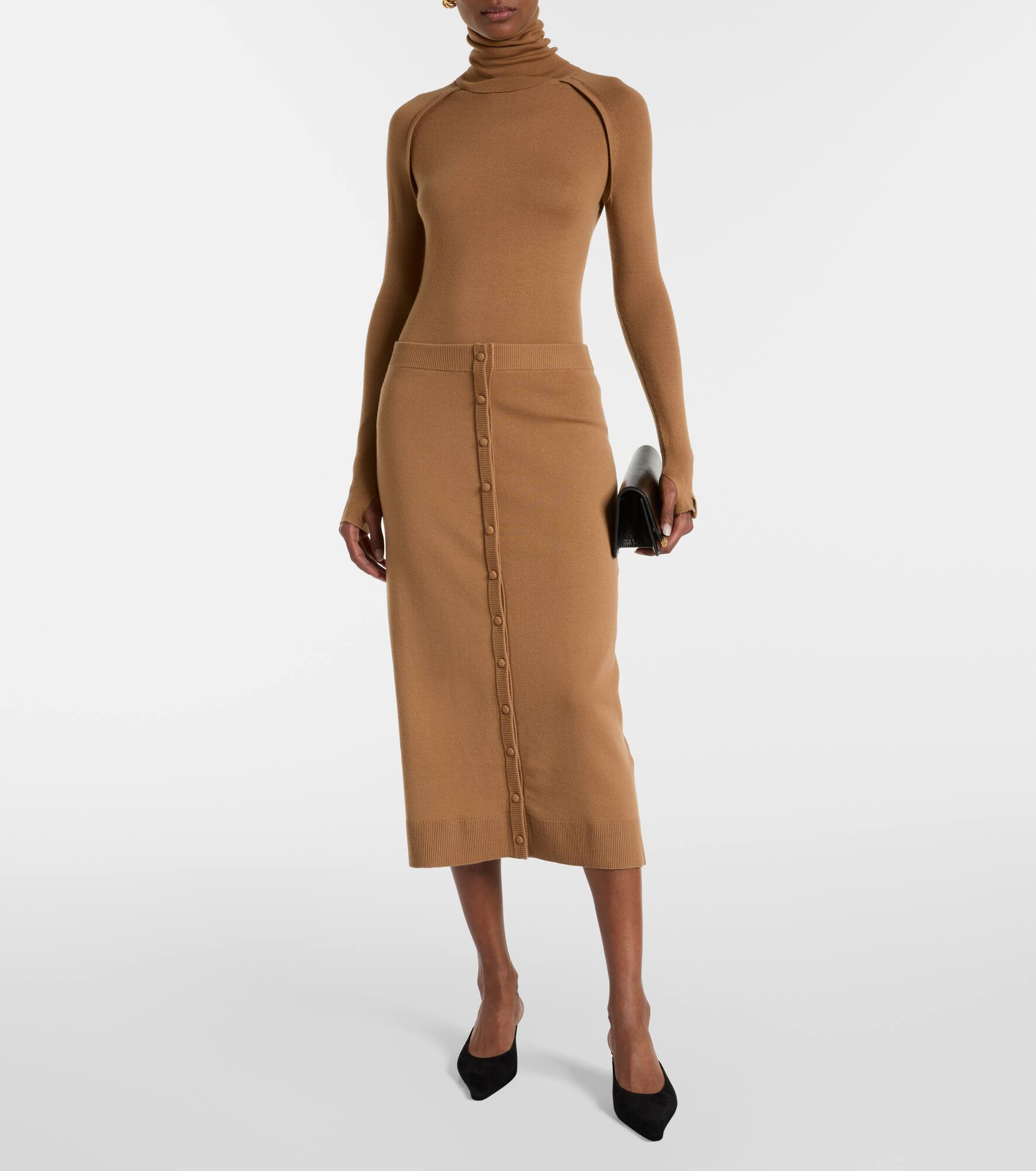 Wool-blend midi skirt - 2