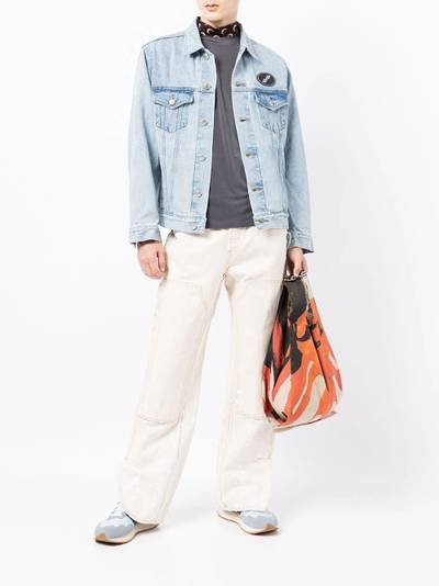 We11done logo-patch oversized denim jacket outlook