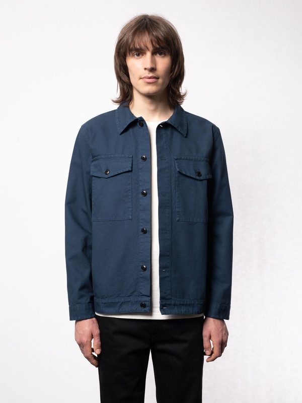 Colin Canvas Overshirt Indigo Blue - 2