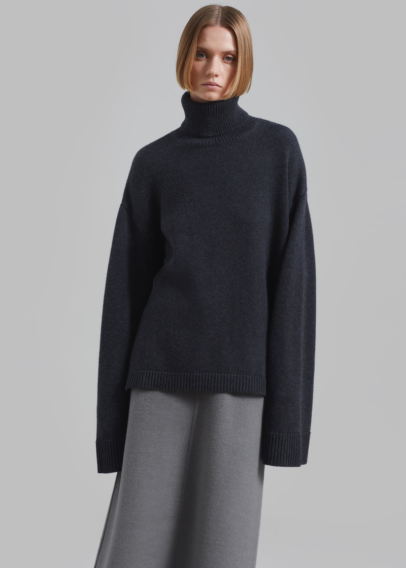 Rhea Trapeze Turtleneck - Charcoal 6