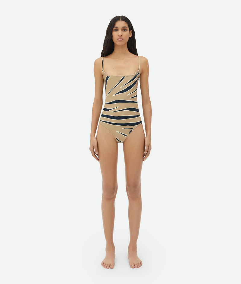 Animal Print Stretch Nylon Swimsuit 1