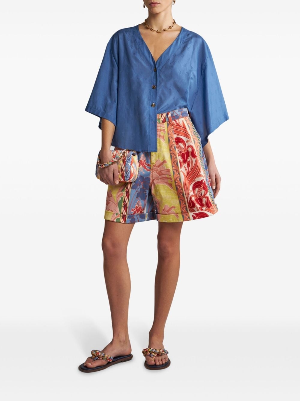 graphic-print twill shorts - 2