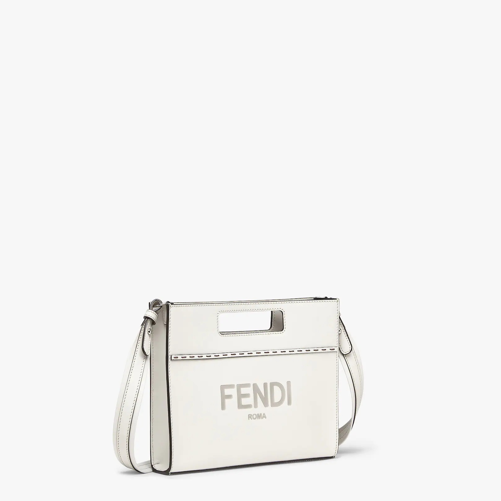 Light gray leather shopper - 2