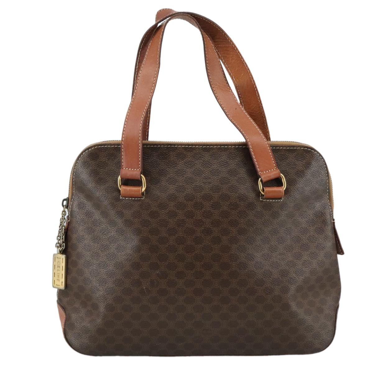 CELINE Macadam Canvas Hand Bag Pvc Leather Brown - 13