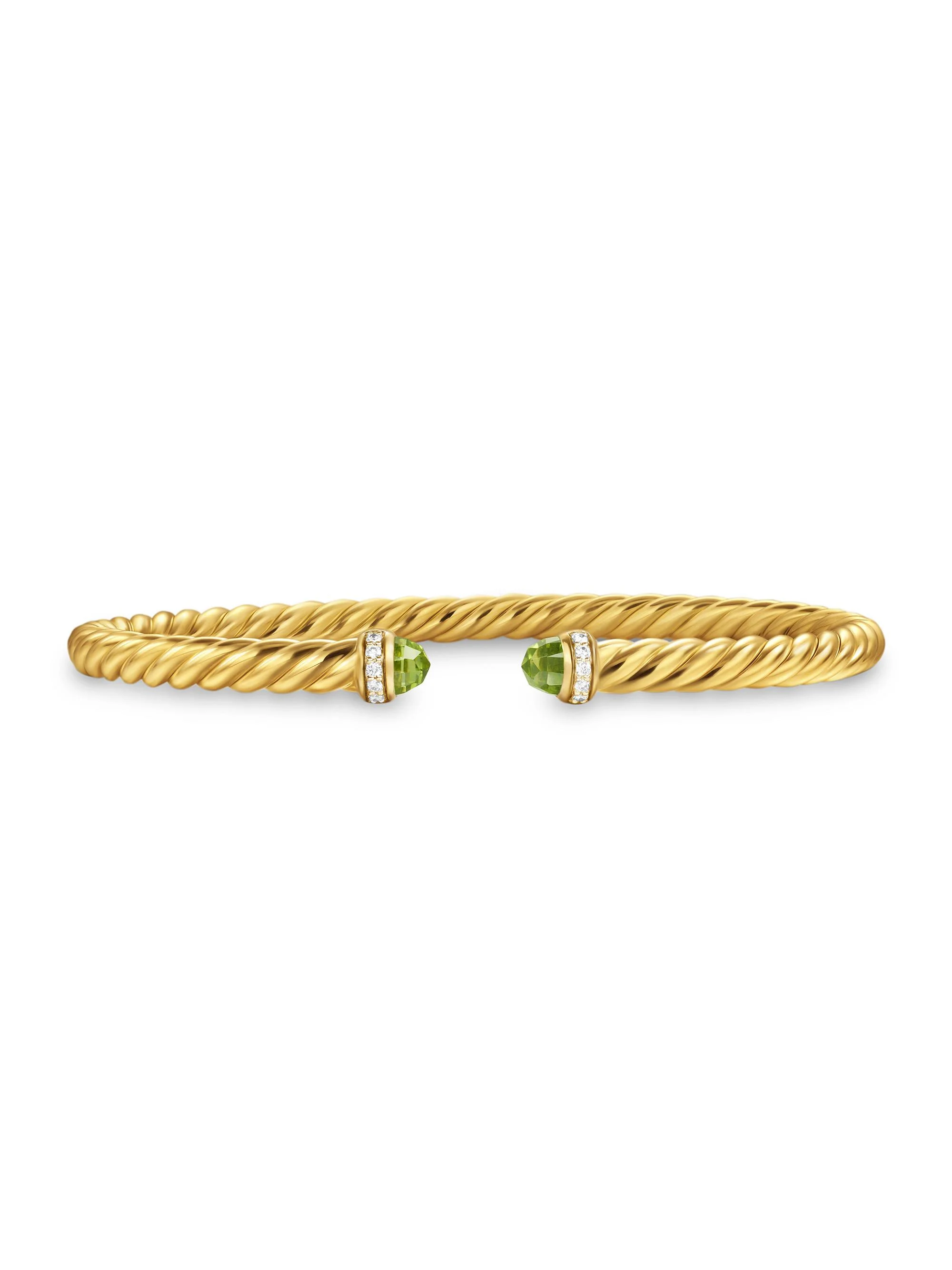Women's Cablespira Flex Bracelet in 18K Yellow Gold - Peridot - 1