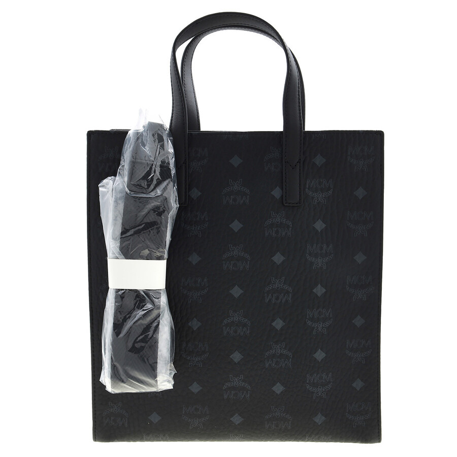 MCM Ladies Medium Aren Tote in Visetos- Black - 3