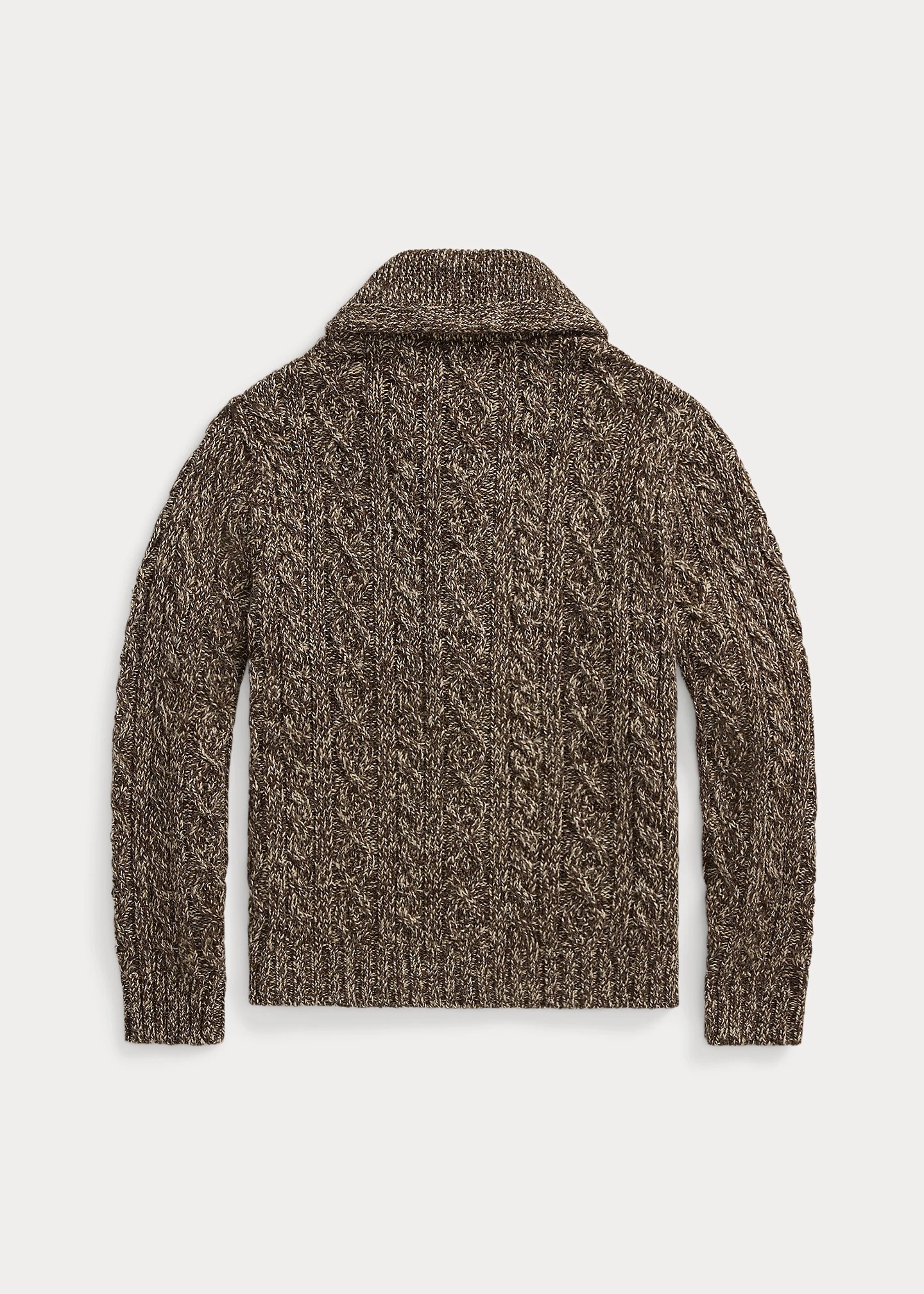 Marled Aran-Knit Shawl Cardigan - 2