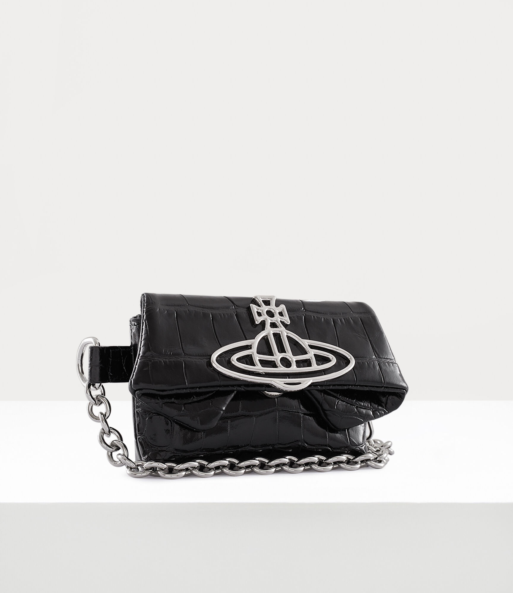 ★Vivienne Westwood★ [Vivienne Westwood] Crocodile thin lin Vivienne Westwood Crocodile chain strap top handle shoulder
