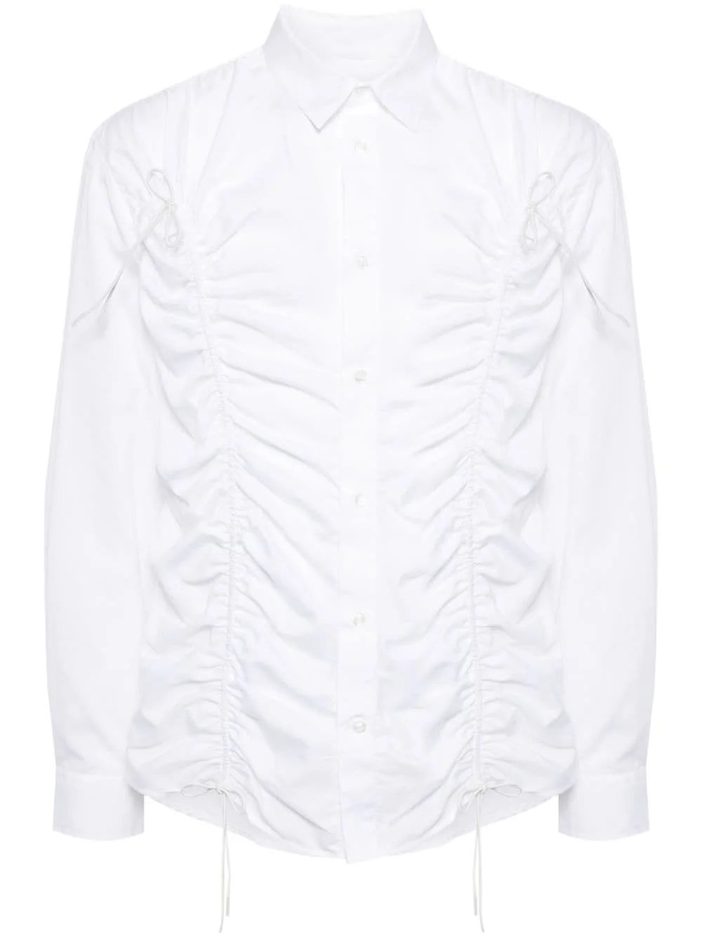 toggle-detailing poplin shirt - 1