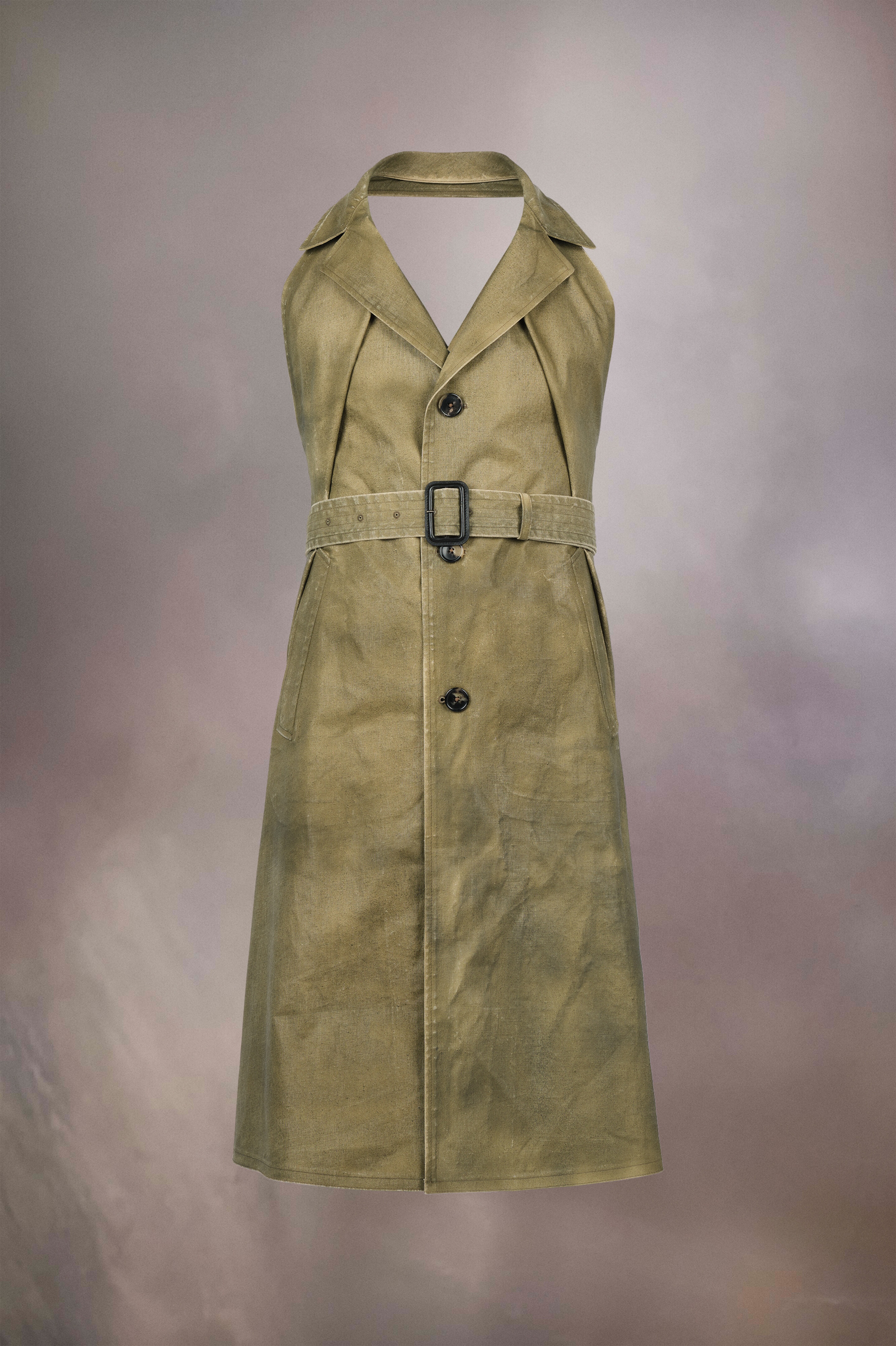 Waxed cotton dress - 1