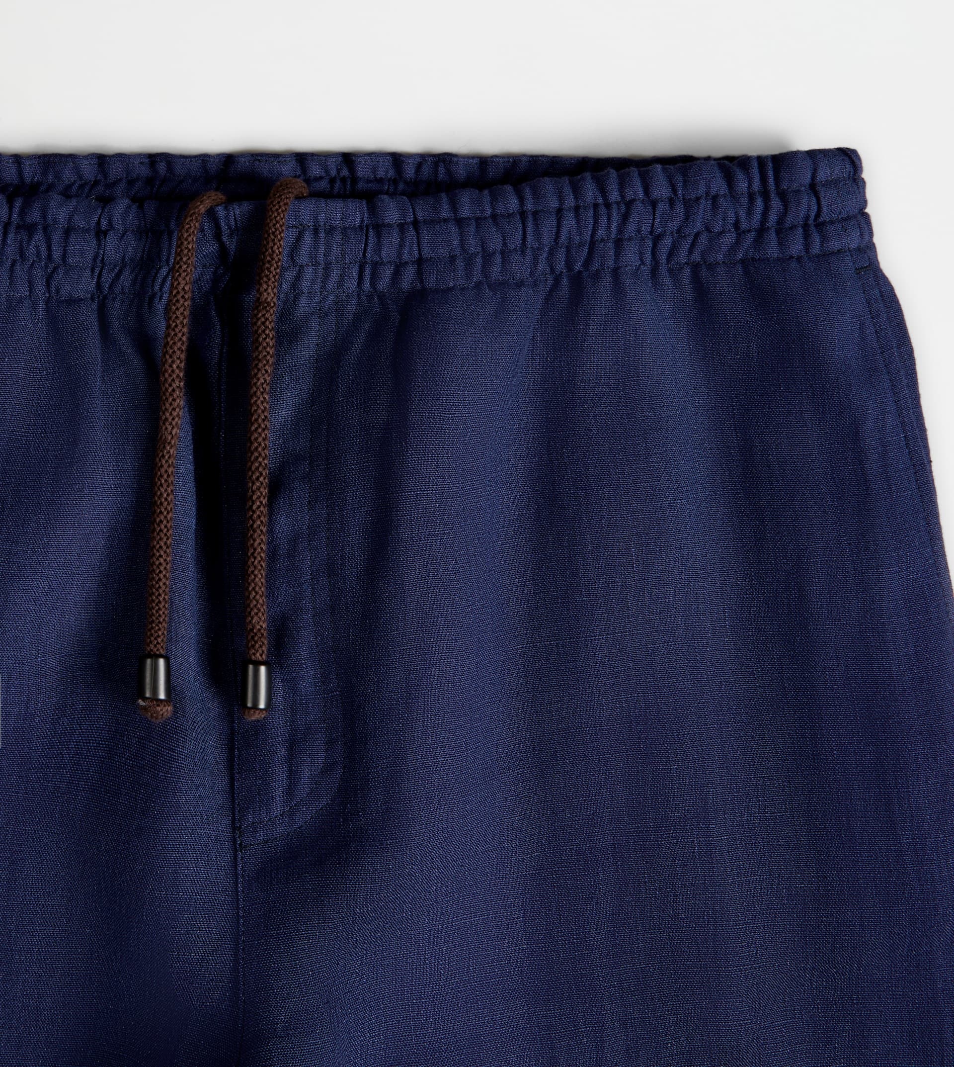 PANTS IN LINEN WITH DRAWSTRING - BLUE - 6