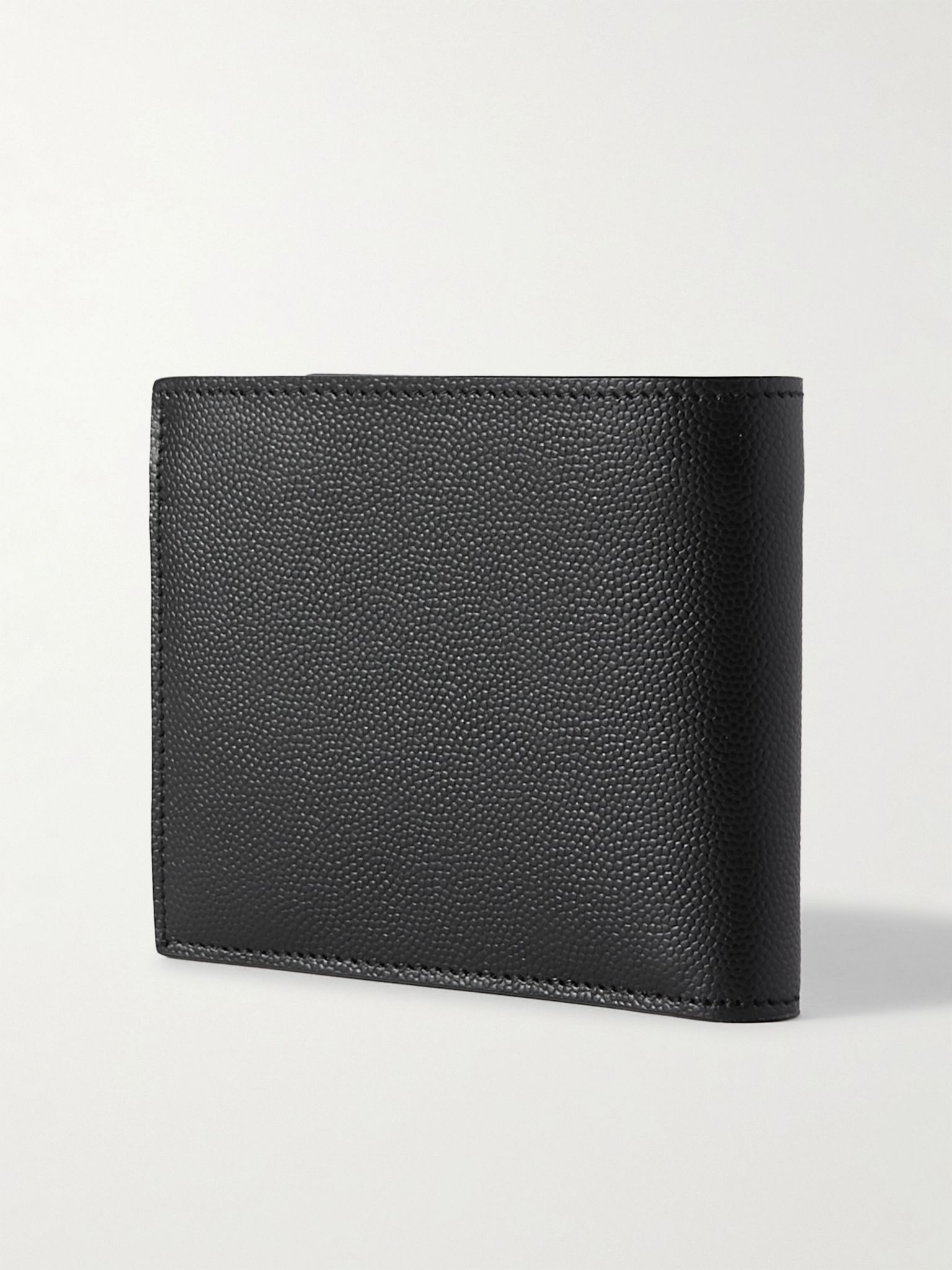 Pebble-Grain Leather Billfold Wallet Black - 2