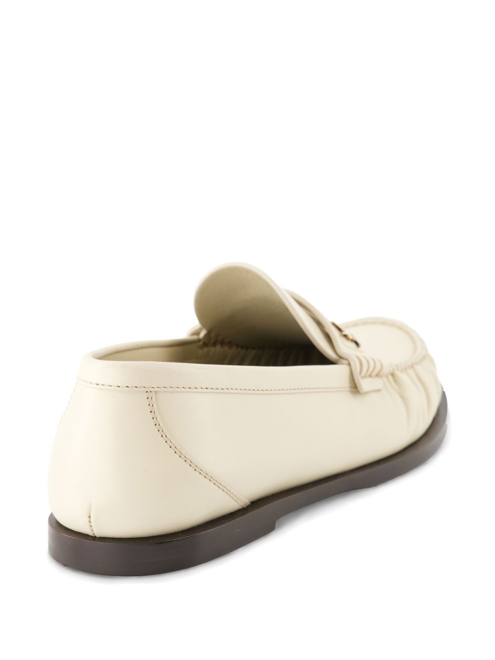 logo-plaque leather loafers - 4