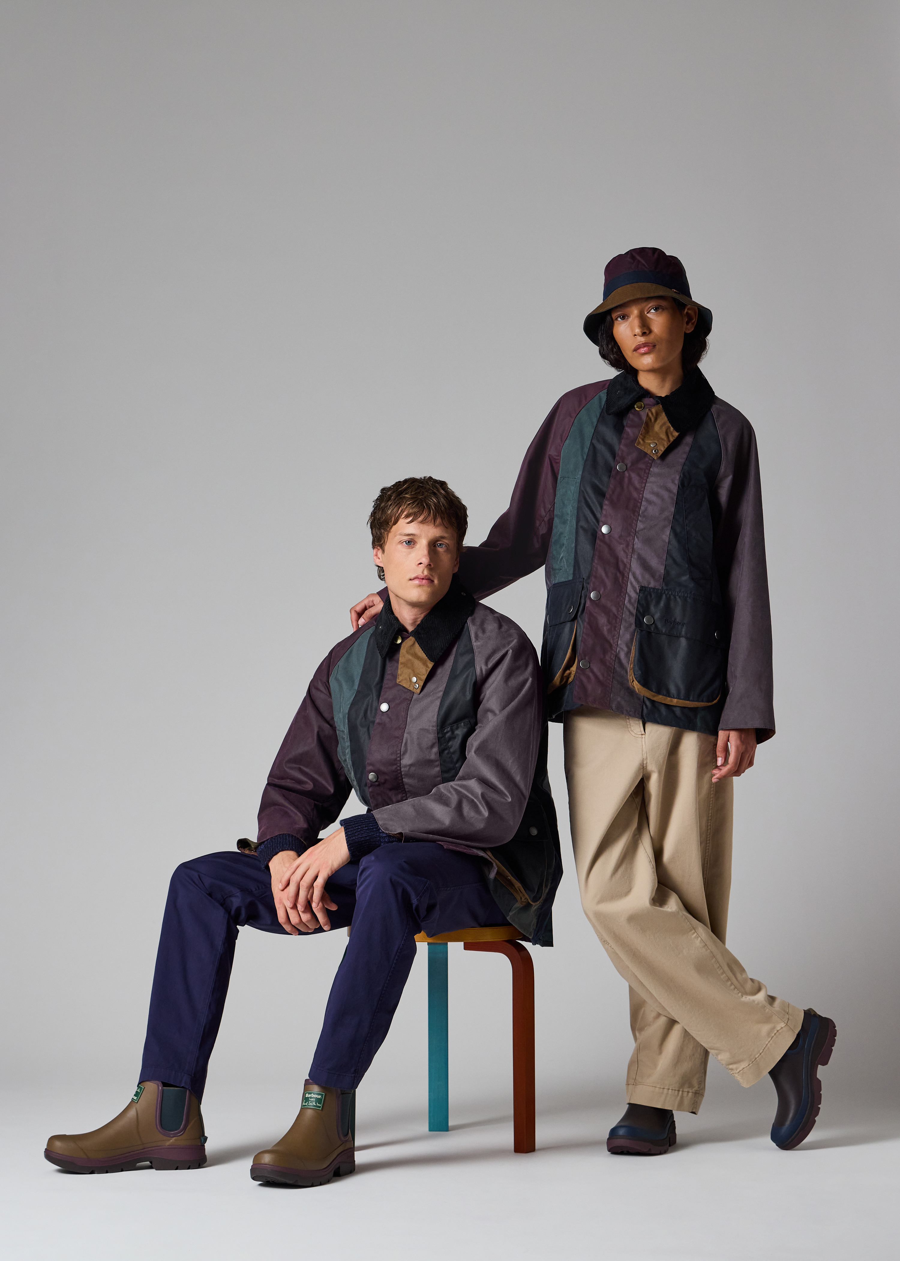 Paul Smith loves Barbour - Striped Oversized Bedale Wax Jacket - 5
