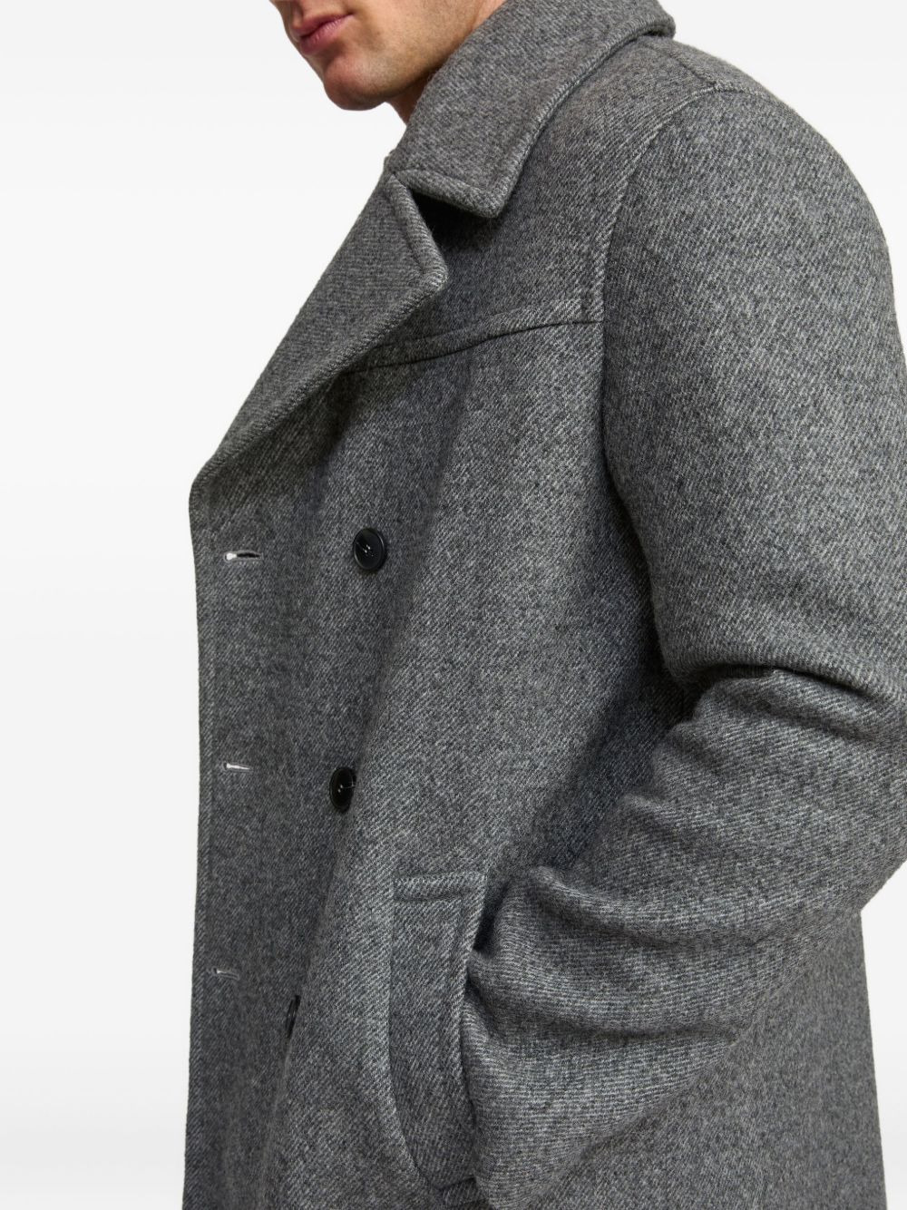 double-breasted wool coat - 5
