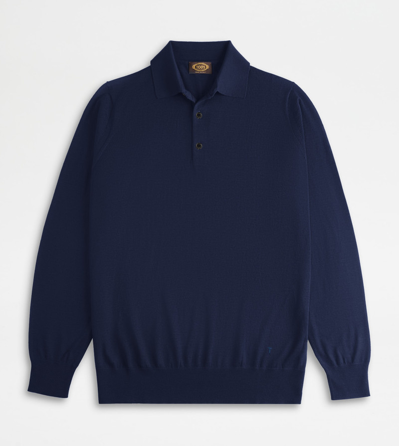 POLO SHIRT IN T15 WOOL - BLUE 1
