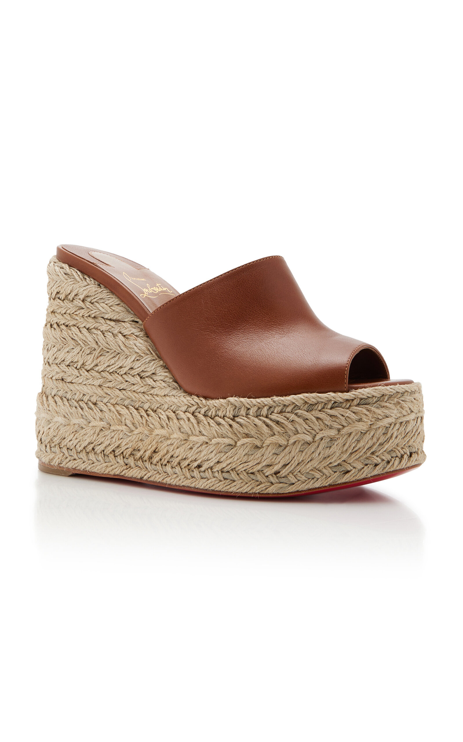 Ariella 130mm Leather Wedge Sandals tan - 4