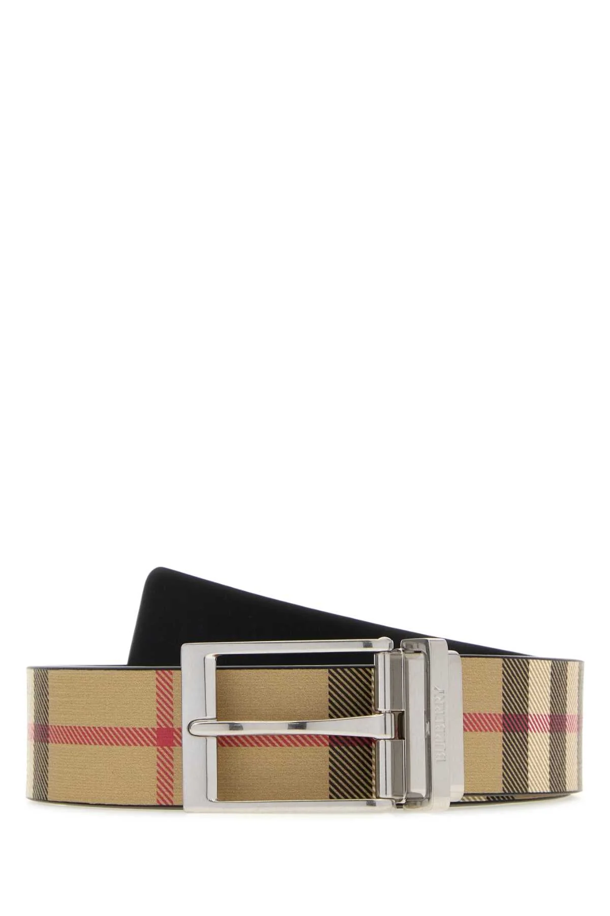 Burberry Men Printed Canvas Reversible Check Belt - 1