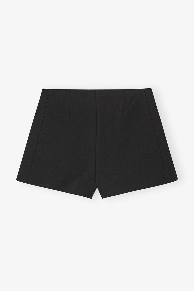 BLACK HEAVY COTTON TAILORING SHORTS 7