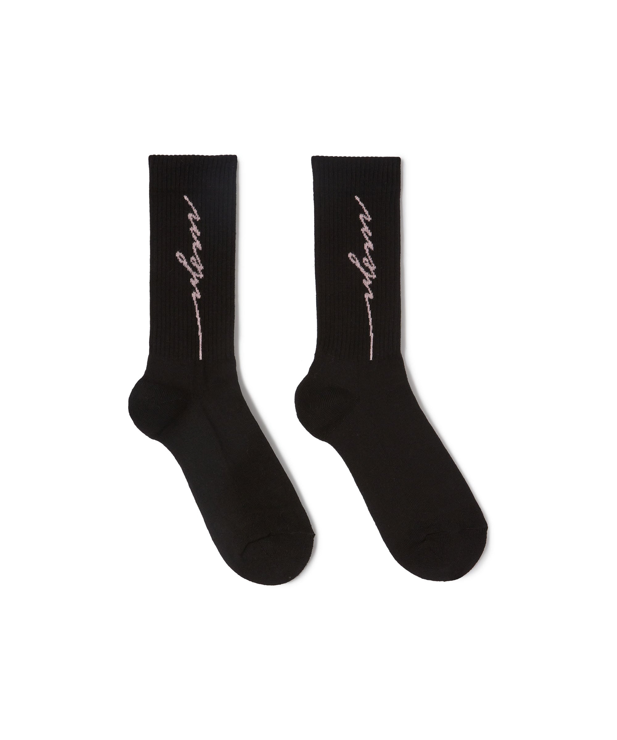 Socks with jacquard cursive logo - 1