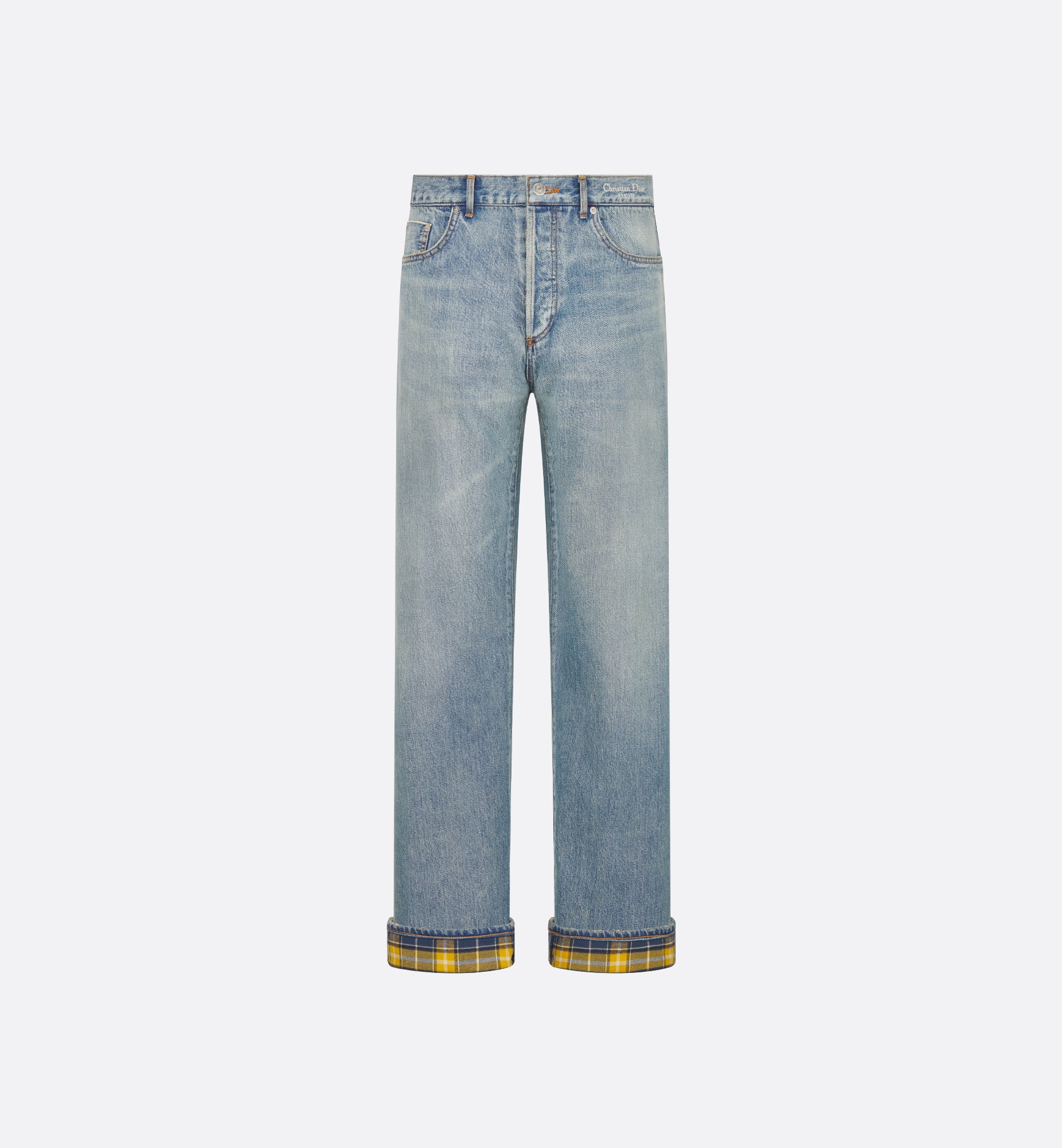 Dior｜JEANS (513D019A3002 585) Heritage Jeans with Checkered Interior Blue Cotton Denim | DIOR