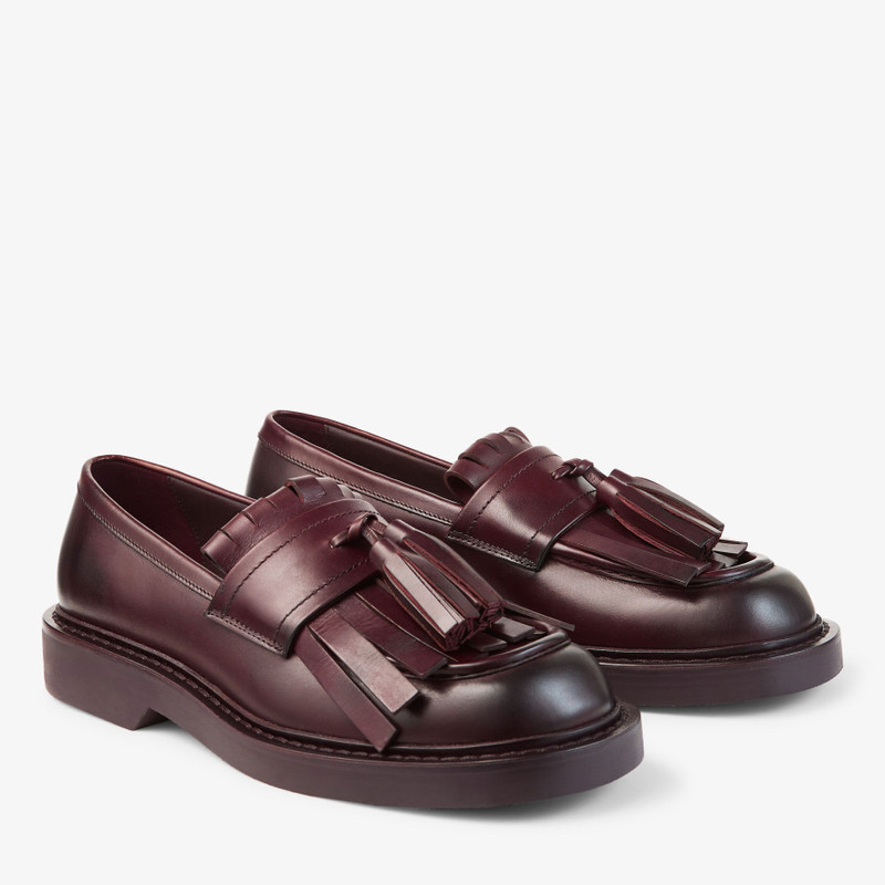 Buff Fringe Loafer Deep Merlot Waxed Calf Loafers 2