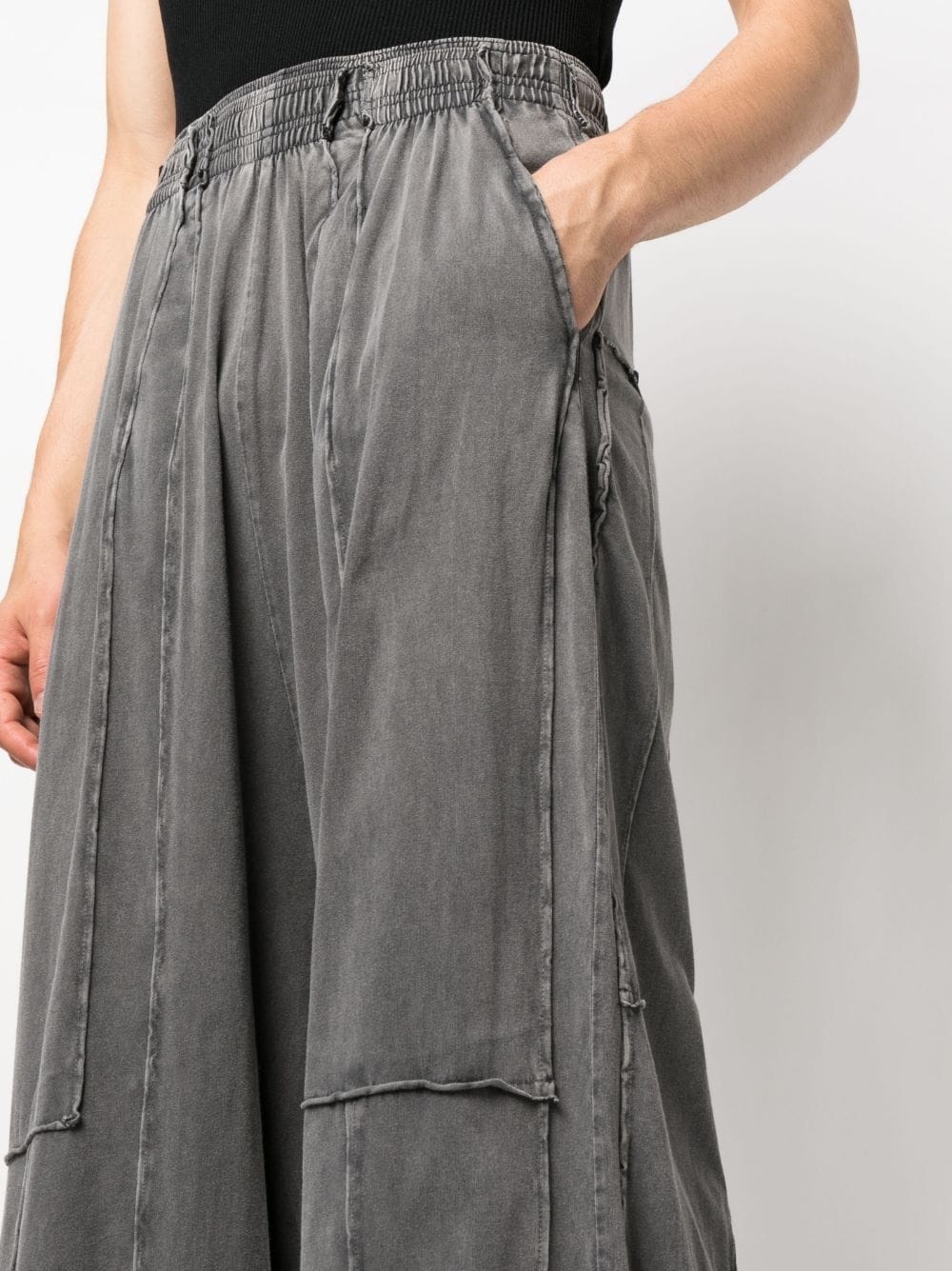 drop-crotch wide-leg trousers - 6