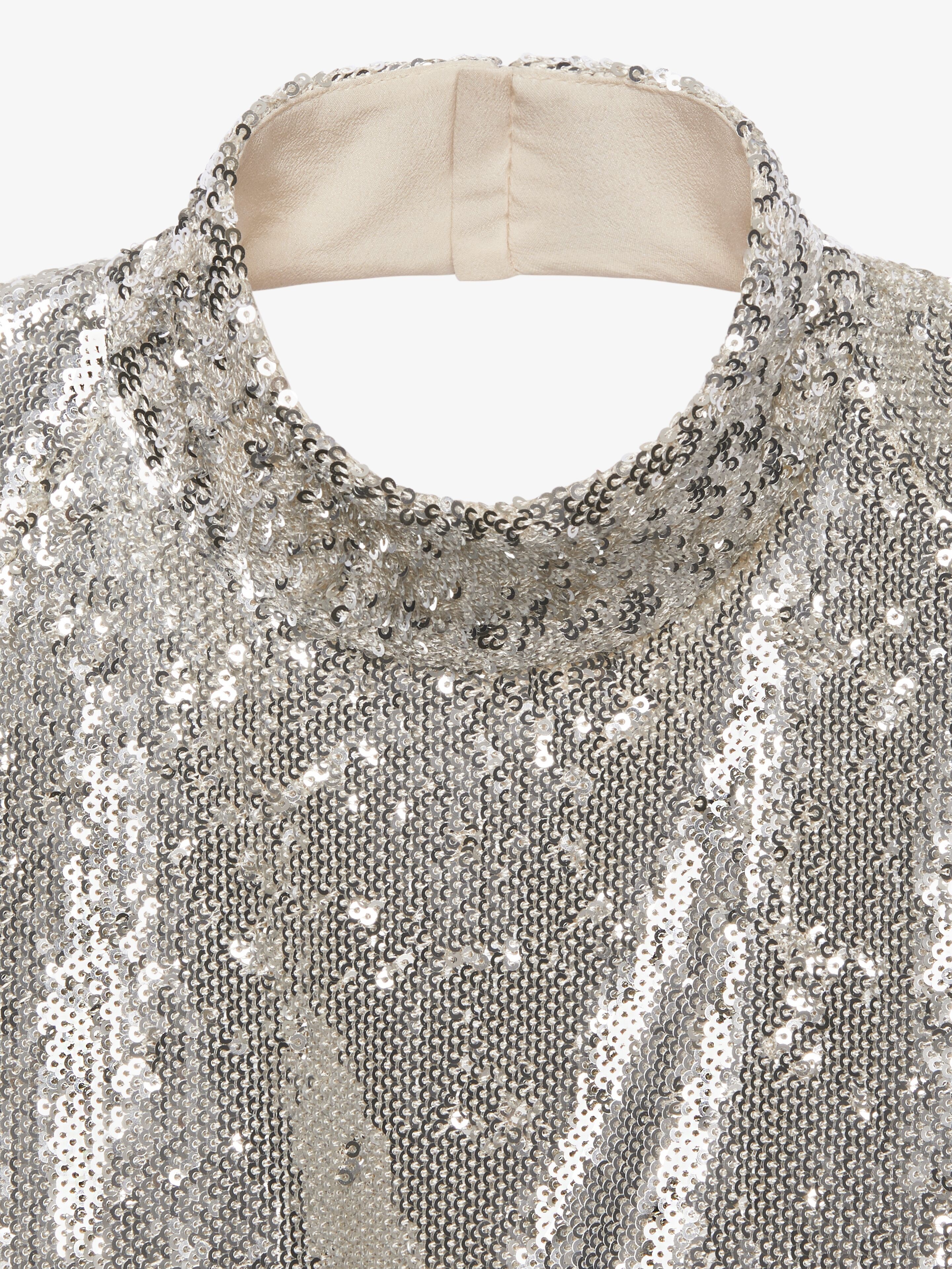 DRESS IN SEQUINS EMBROIDERED WITH OPEN BACK - 5