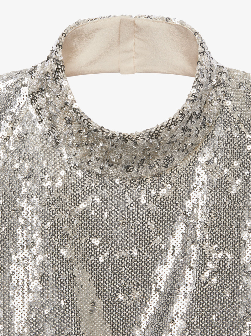 DRESS IN SEQUINS EMBROIDERED WITH OPEN BACK 5