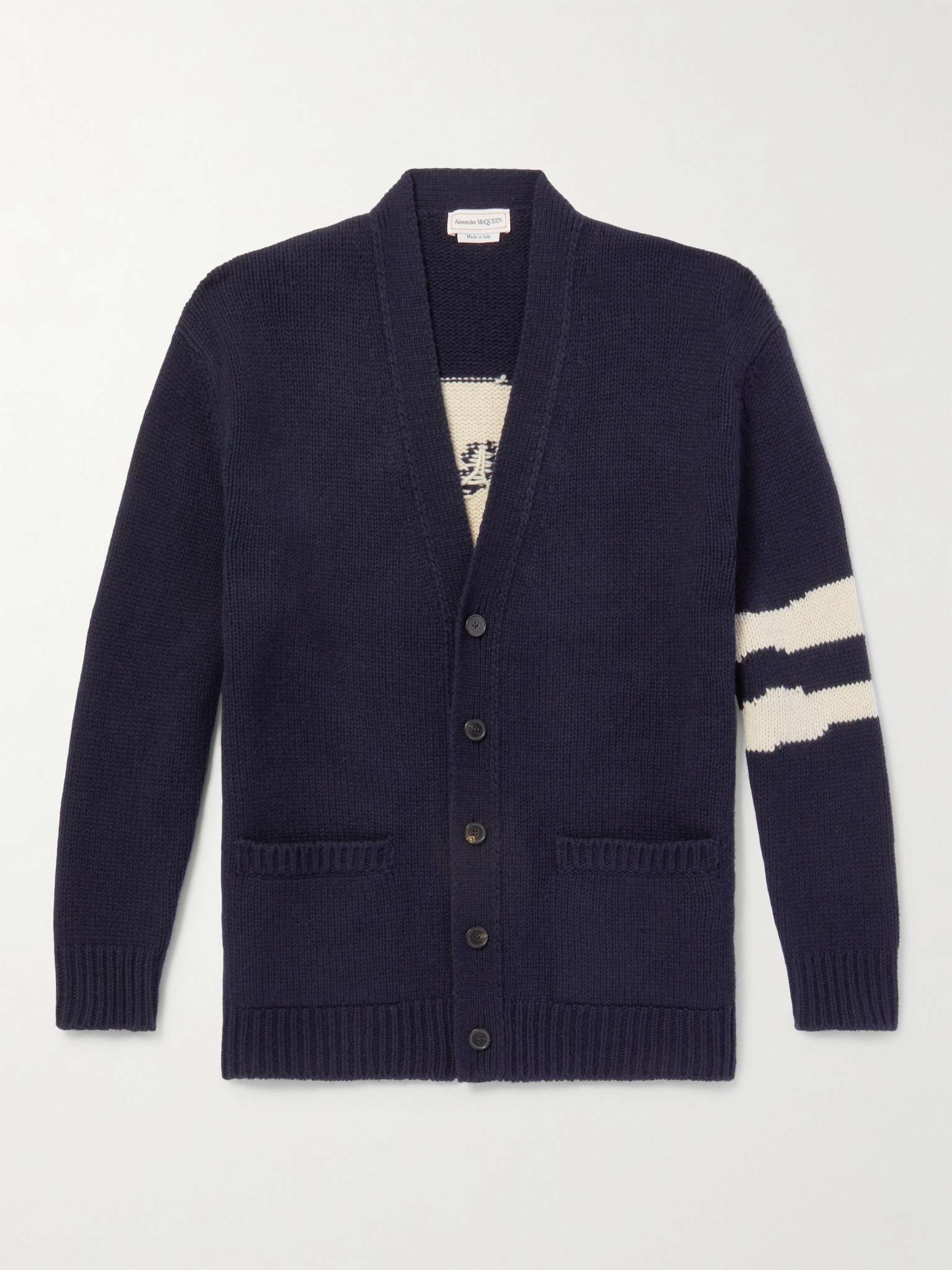 Intarsia Wool and Cashmere-Blend Cardigan - 1