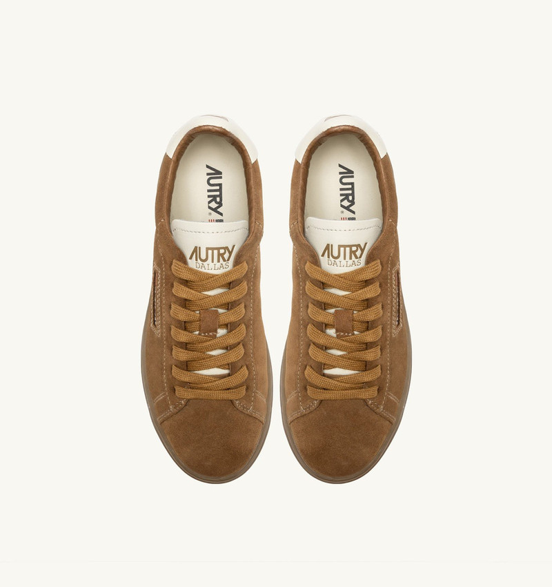 DALLAS LOW SNEAKERS IN MARSHMALLOW AND CIGAR SUEDE 5