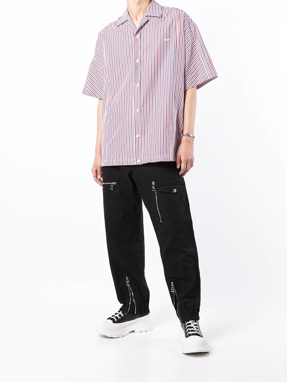 JUUN.J striped short-sleeve shirt | REVERSIBLE