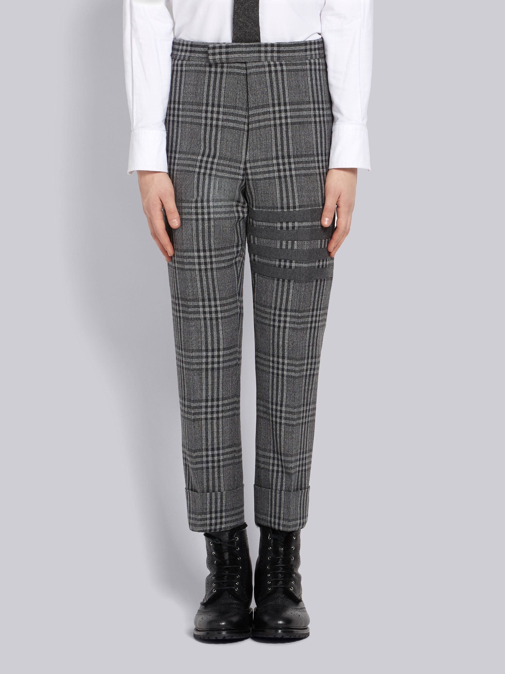 4-bar checkered trousers - 1