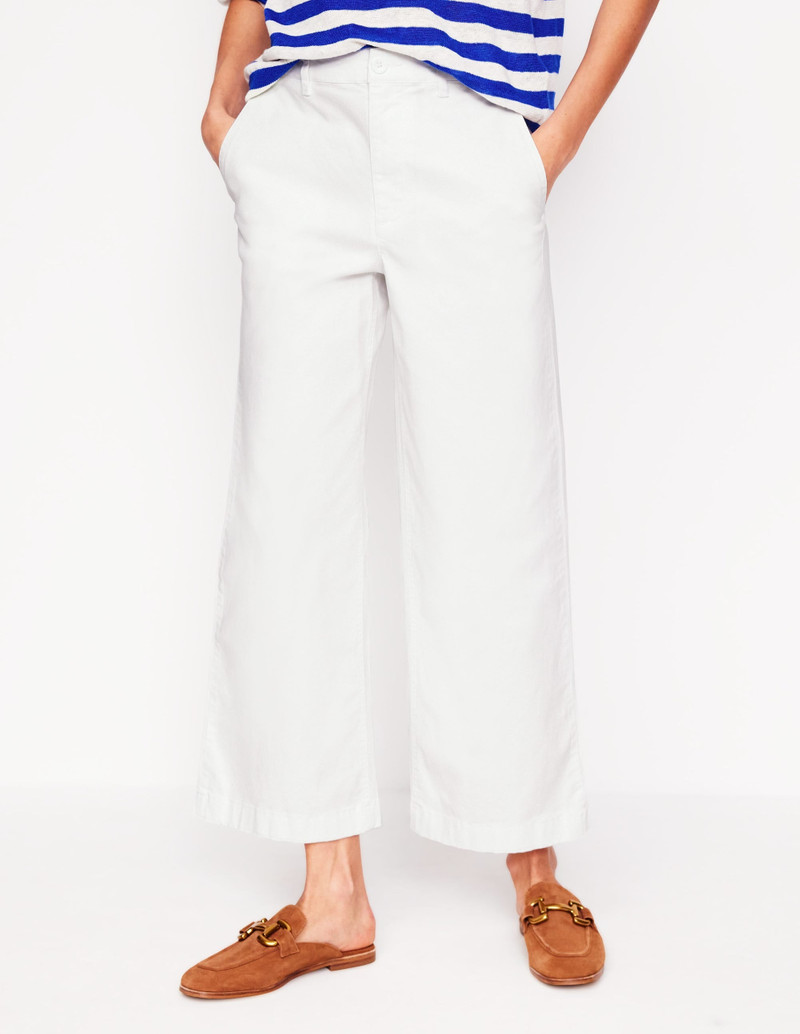 Barnsbury Crop Chino Pants-White 5
