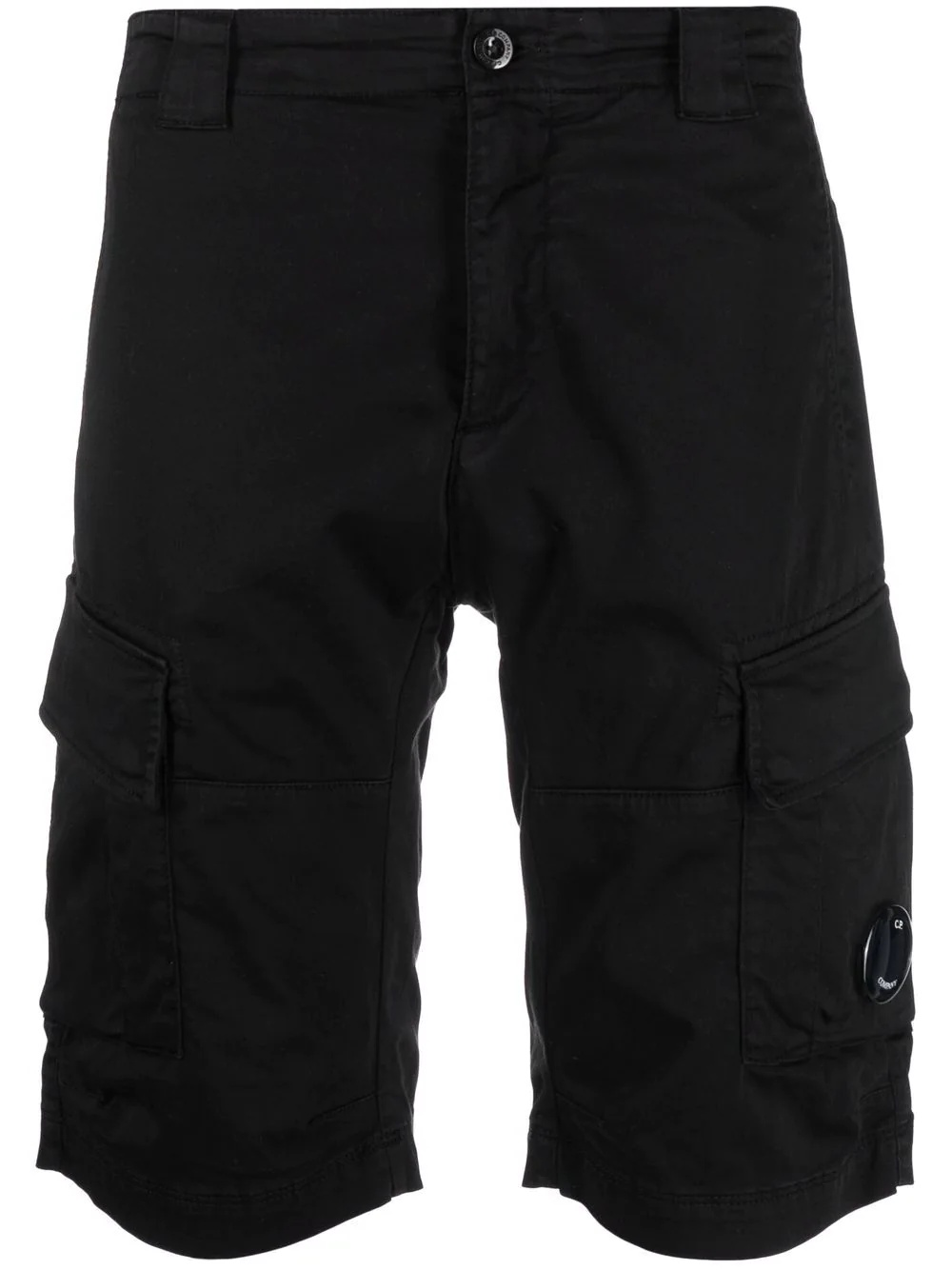 Lens-detail cotton cargo shorts - 1