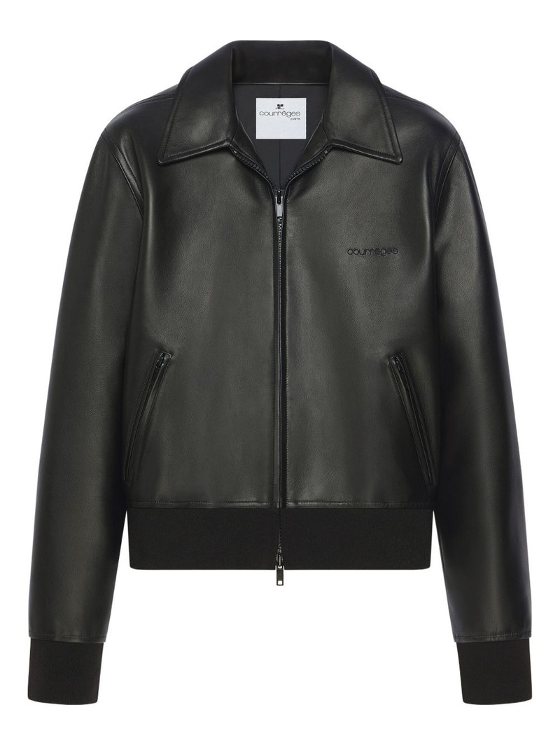 zip-up leather jacket 1