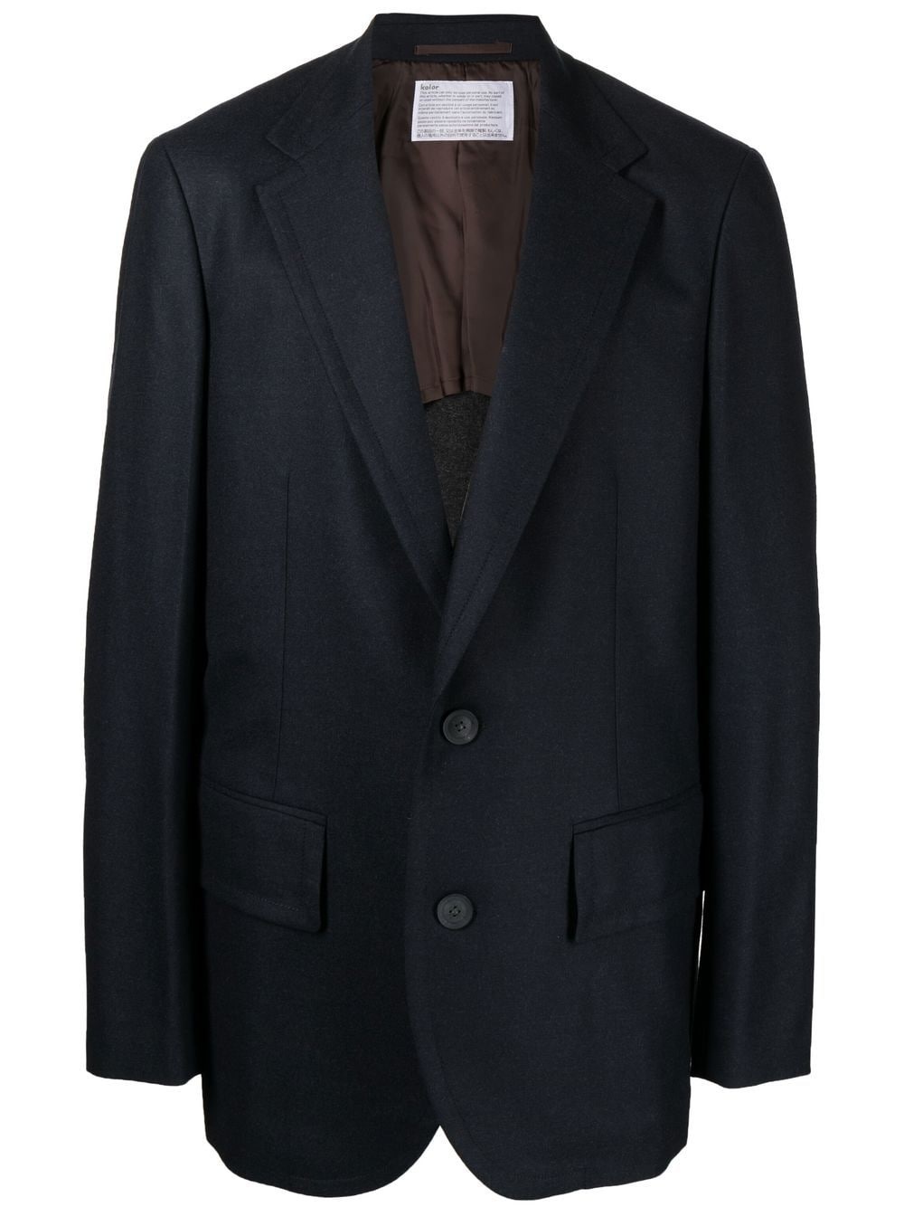 contrast-panel single-breasted blazer - 1