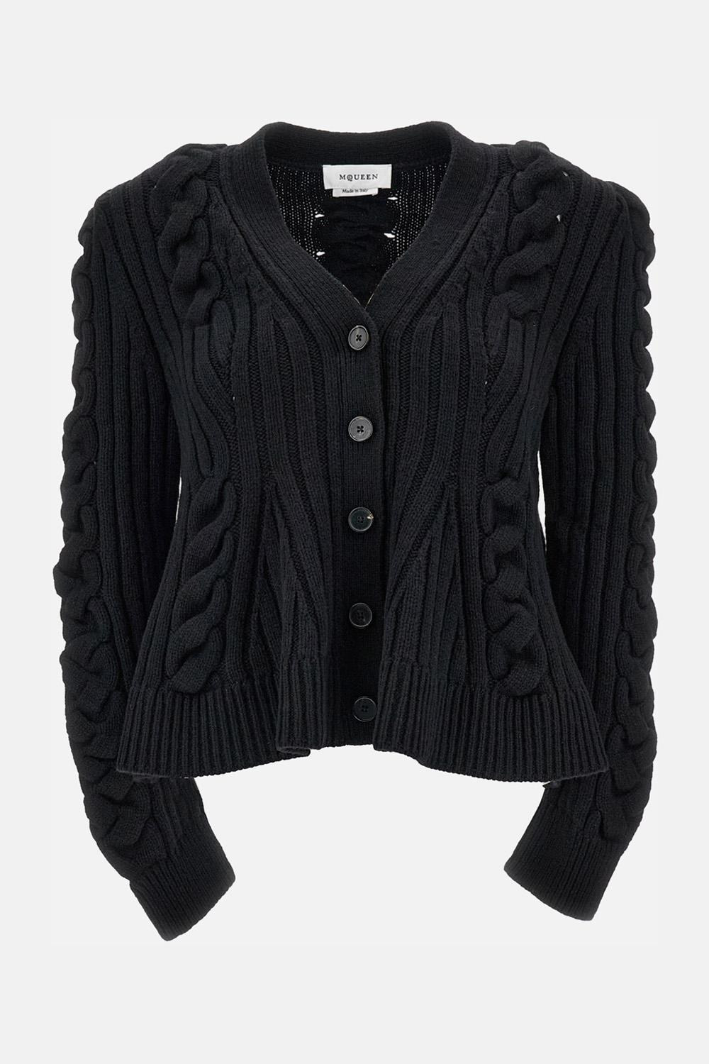 CARDIGAN 'PEPLUM' A TRECCE - 1