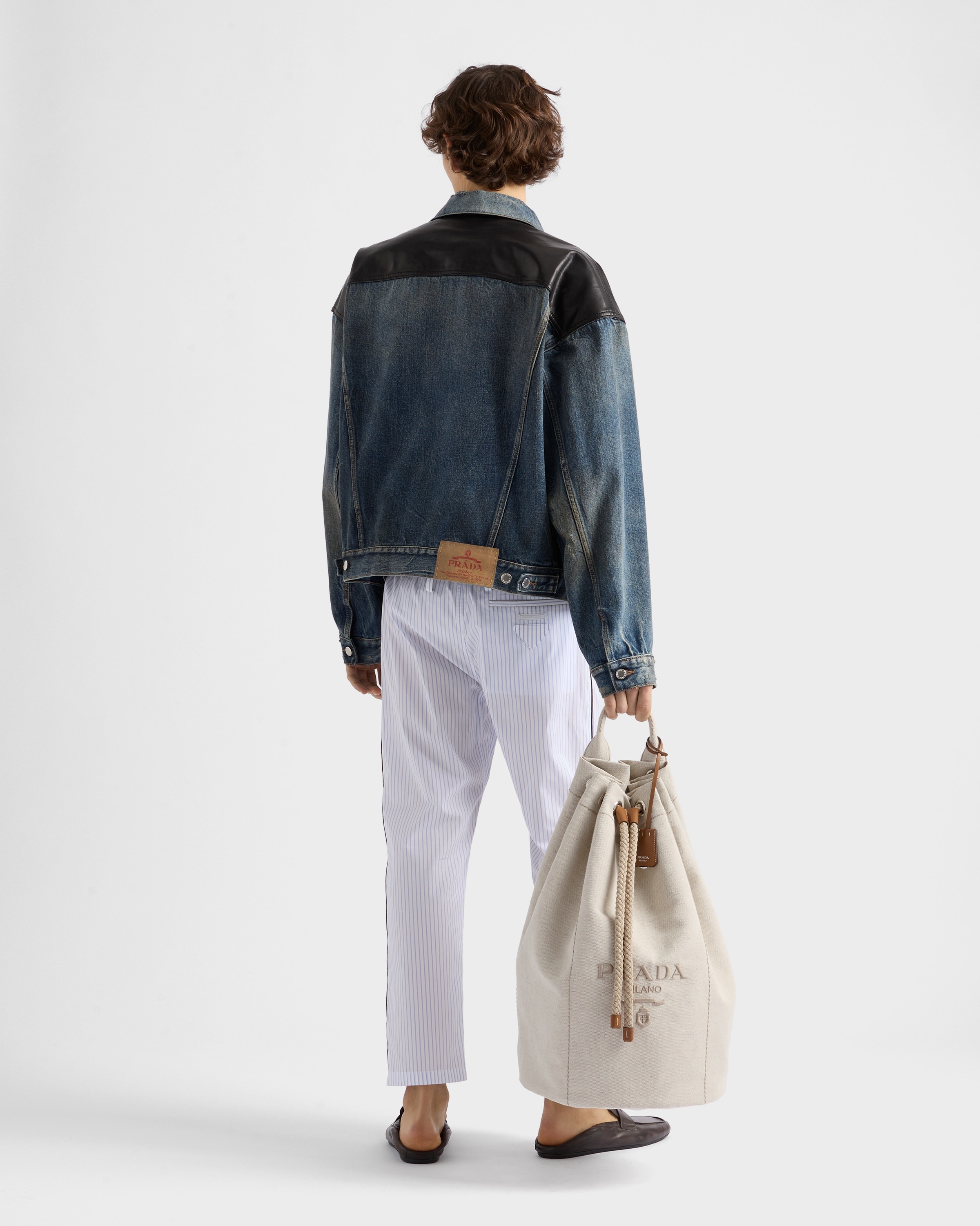Denim and leather jacket - 5